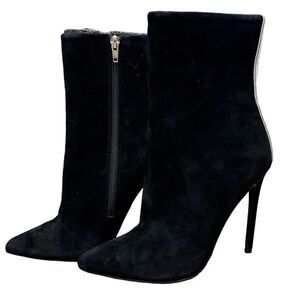 NWT Steve Madden Black Suede Boots with Rhinestone Back